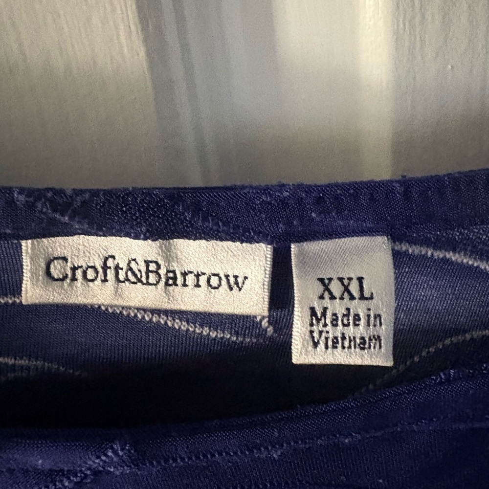 Croft & Barrow Blue and Black Patterned Blouse - Picture 2 of 8